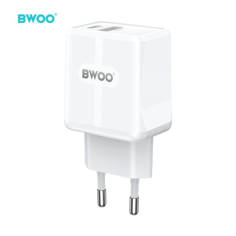 BWOO PD 20W USB-A + USB-C Fast Charger