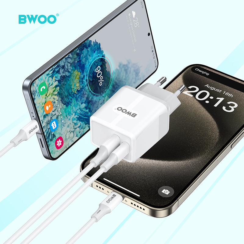 BWOO PD 20W USB-A + USB-C Fast Charger